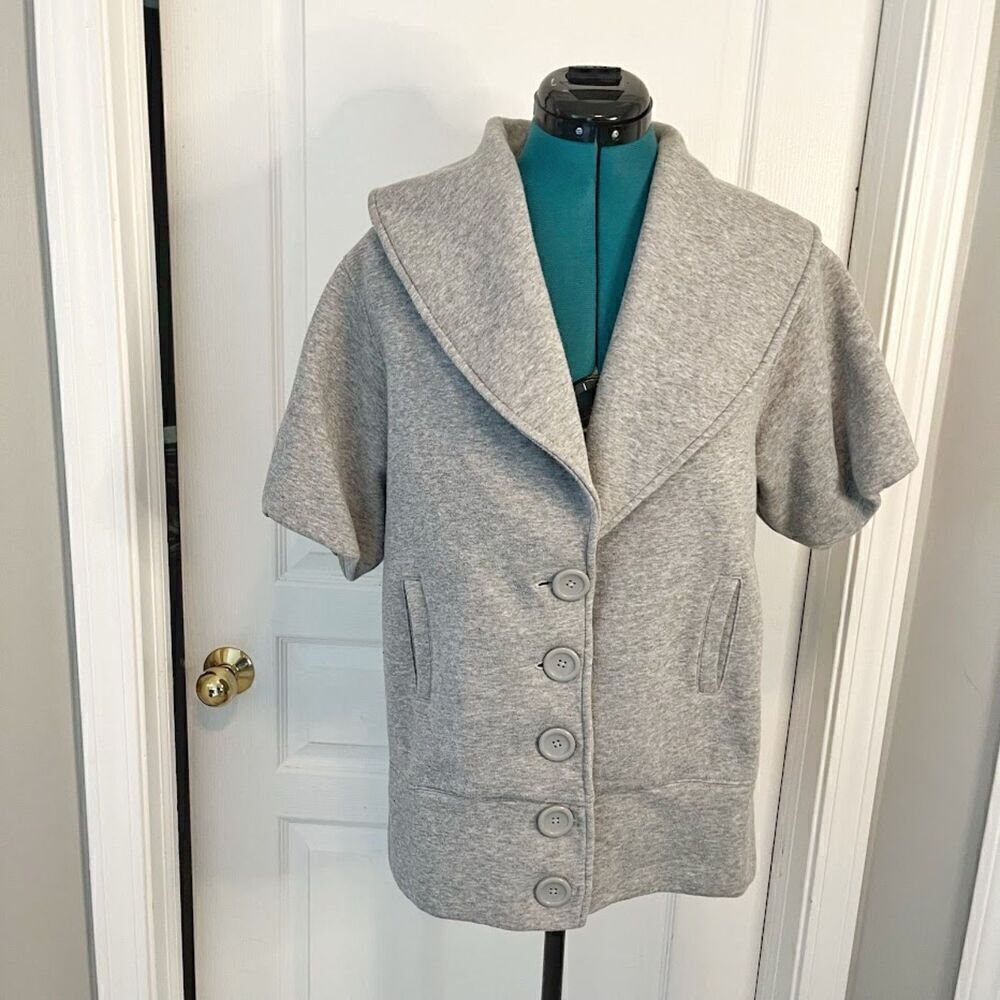 Gimmill Ramatex Grey Comfy Short Sleeve Button Pocket Blazer